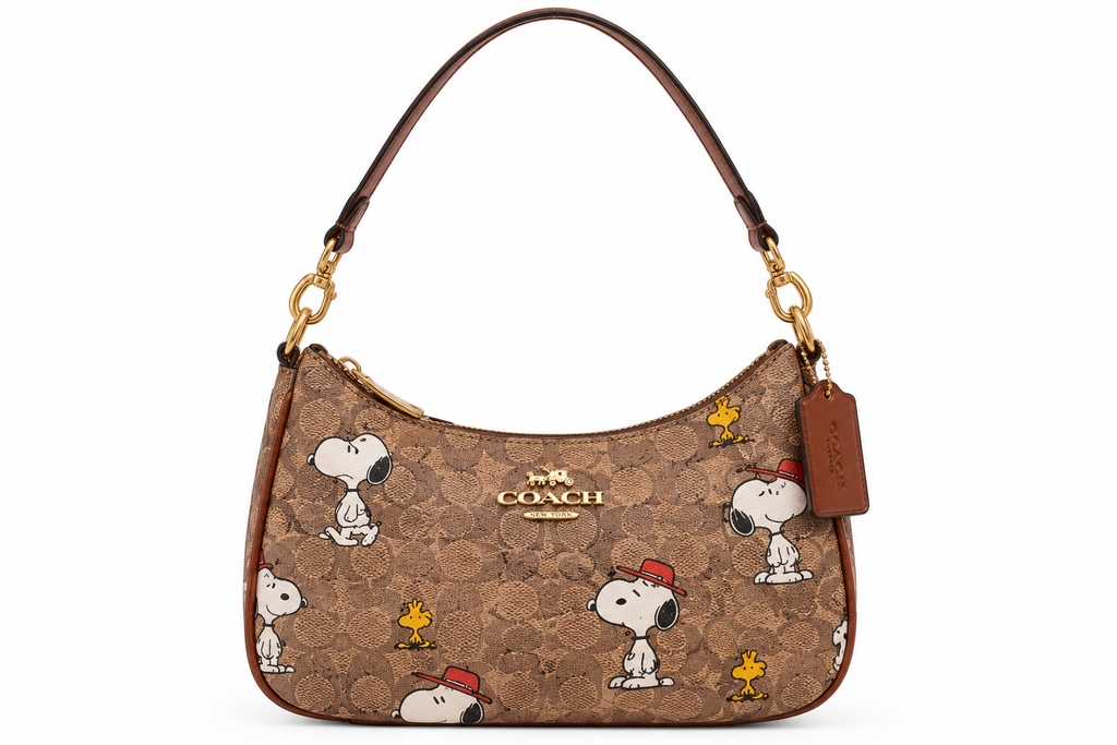 Coach X Peanuts Teri Shoulder Bag in Signature Canvas with Snoopy Print