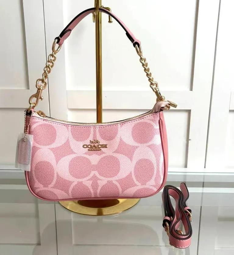 NWT Coach Teri Shoulder Bag in Signature Canvas CAL51/CV933 Powder Pink Crossbody Purse