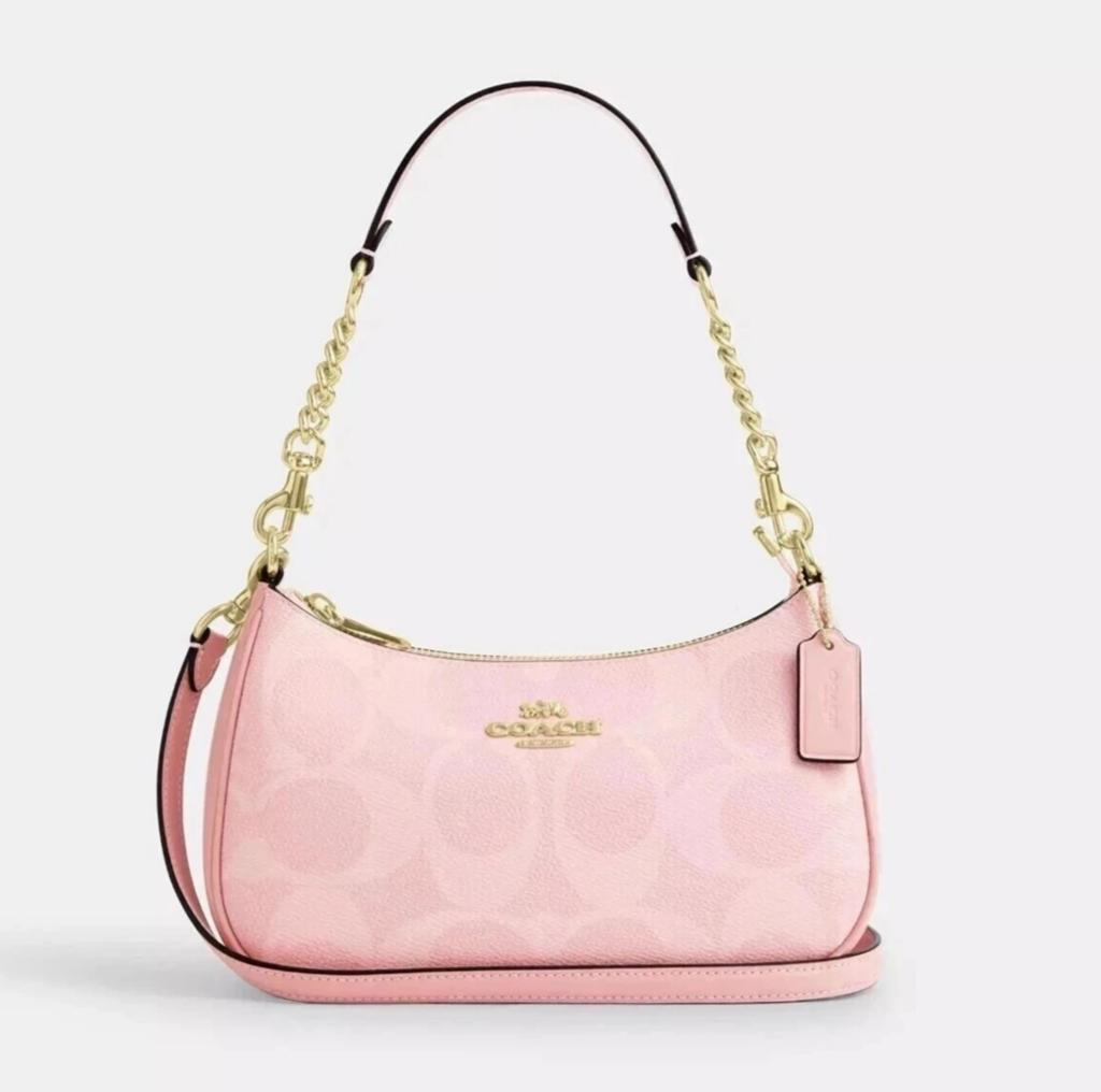 NWT Coach Teri Shoulder Bag in Signature Canvas CAL51/CV933 Powder Pink Crossbody Purse