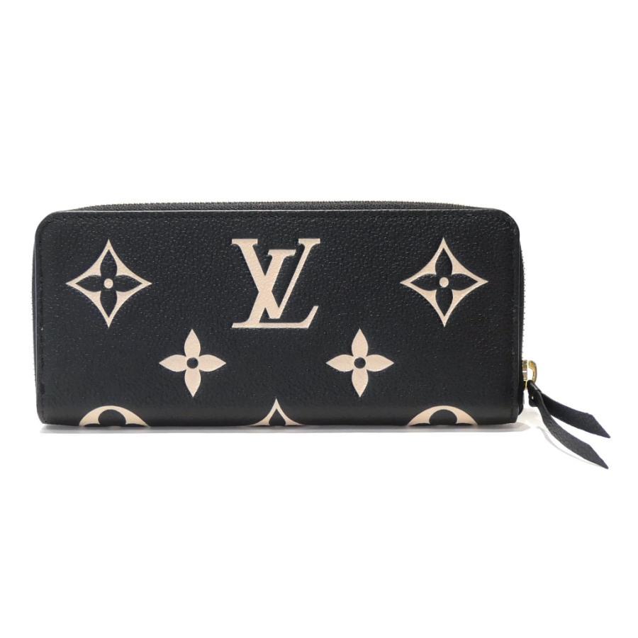 Louis Vuitton Portefeuille Clemence Zip Around Wallet Monogram Empreinte Bicolor