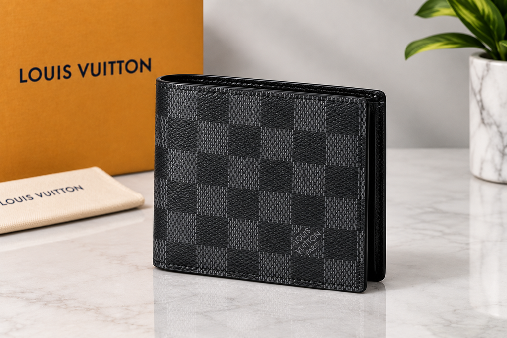 Louis Vuitton Multiple Bifold Wallet Damier Graphite Canvas Black – N62663
