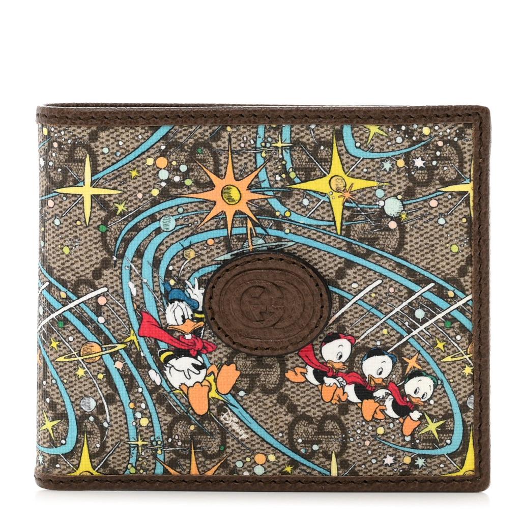 Gucci GG Supreme Disney Collaboration Donald Duck Folding Wallet