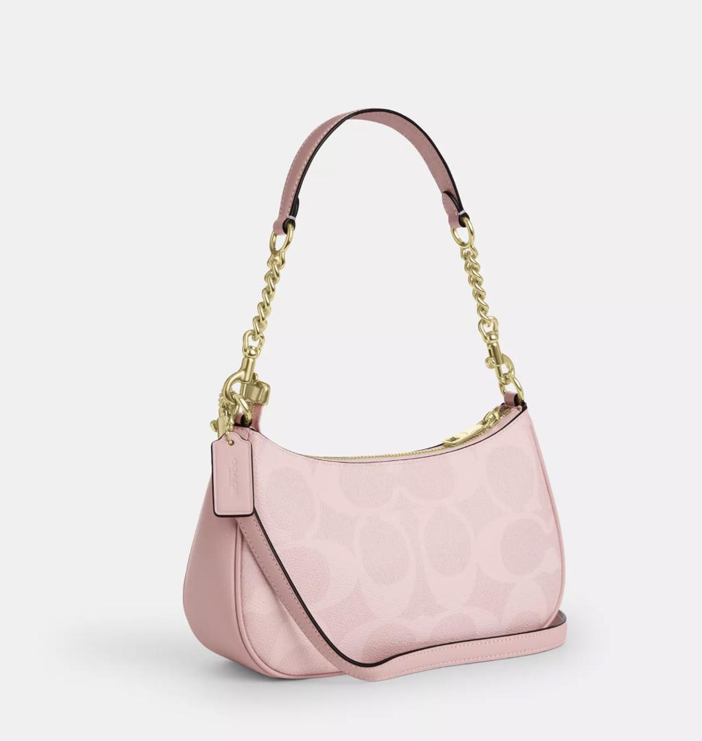 NWT Coach Teri Shoulder Bag in Signature Canvas CAL51/CV933 Powder Pink Crossbody Purse