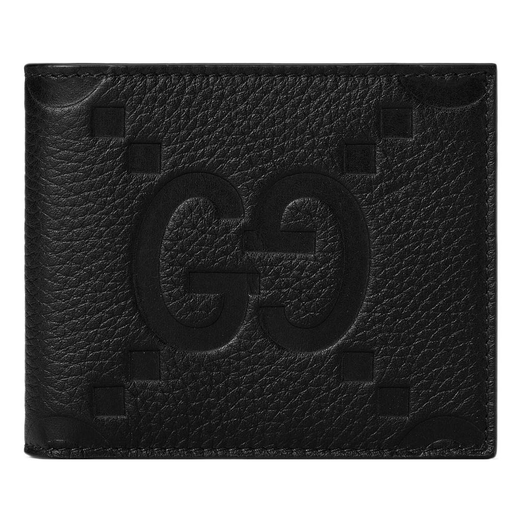 GUCCI Bi-fold Wallet Jumbo GG Leather Black